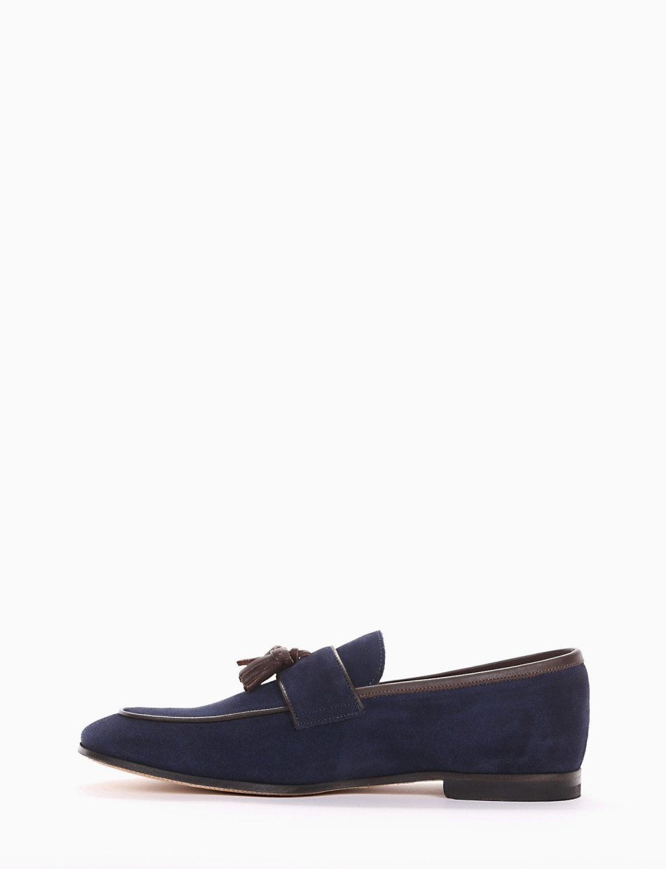 mocassino tacco 2 cm blu