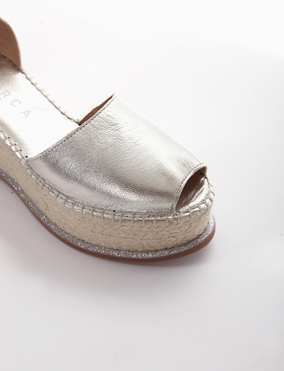 Espadrillas heel 8 cm gold laminated