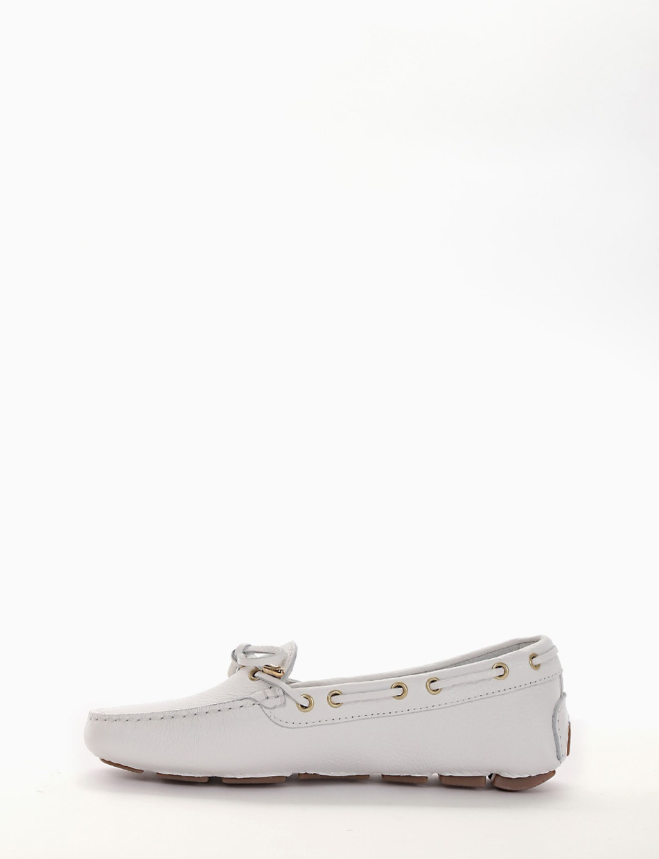 Loafers white leather
