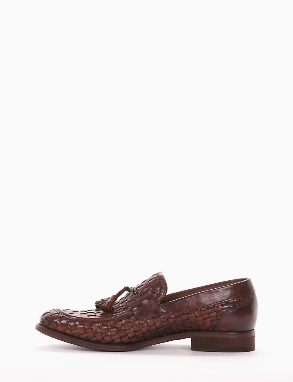 Loafers heel 2 cm brown leather