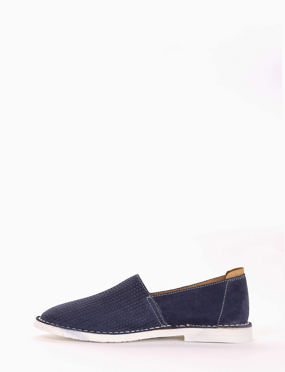 Loafers heel 1 cm blu chamois