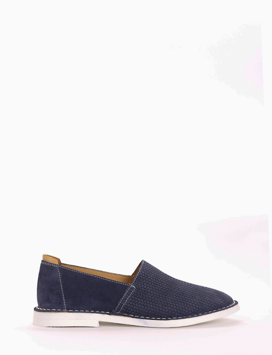 Loafers heel 1 cm blu chamois