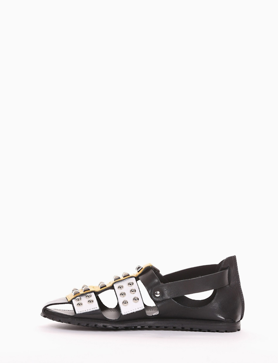 Wedge heels black leather