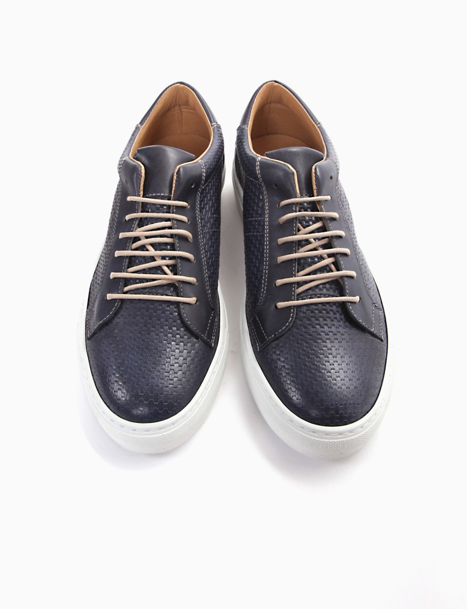 Sneakers blu leather