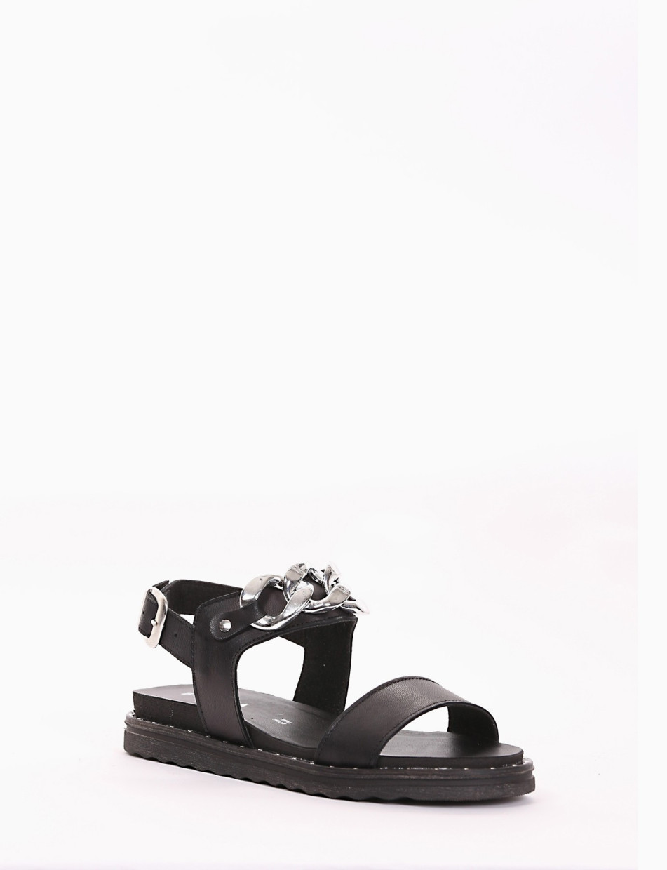 Wedge heels black leather