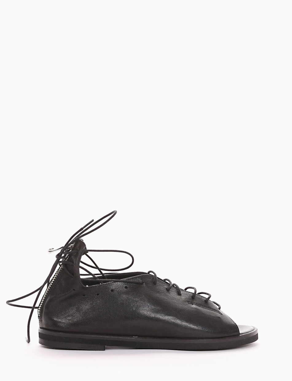 scarpa lacci tacco 1 cm nero