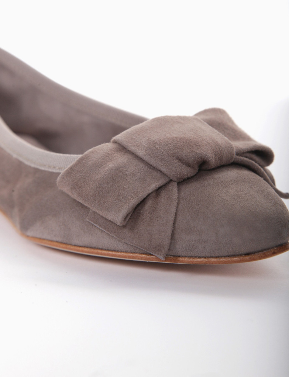 Flat shoes heel 1 cm beige chamois