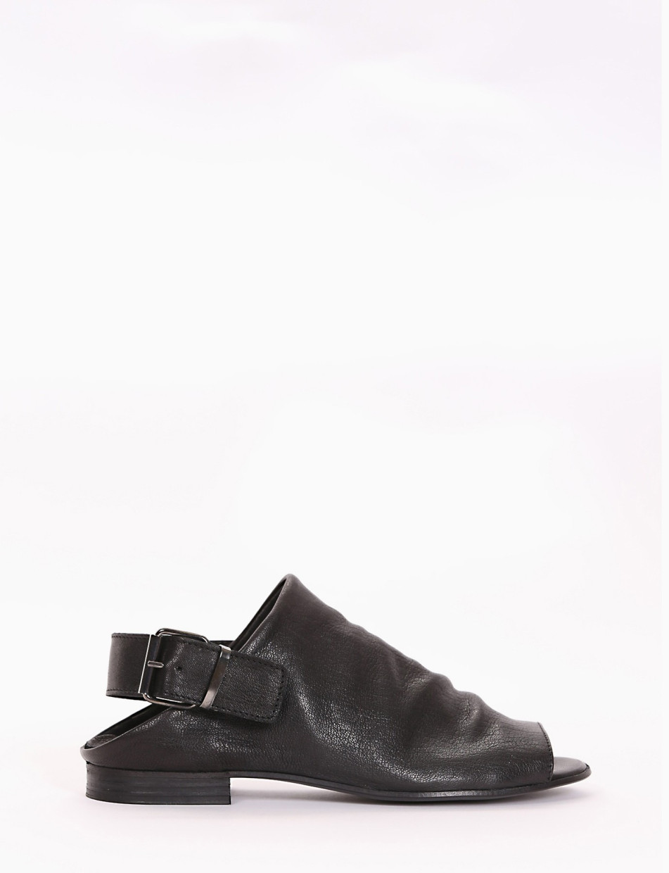 Sabot heel 2 cm black leather