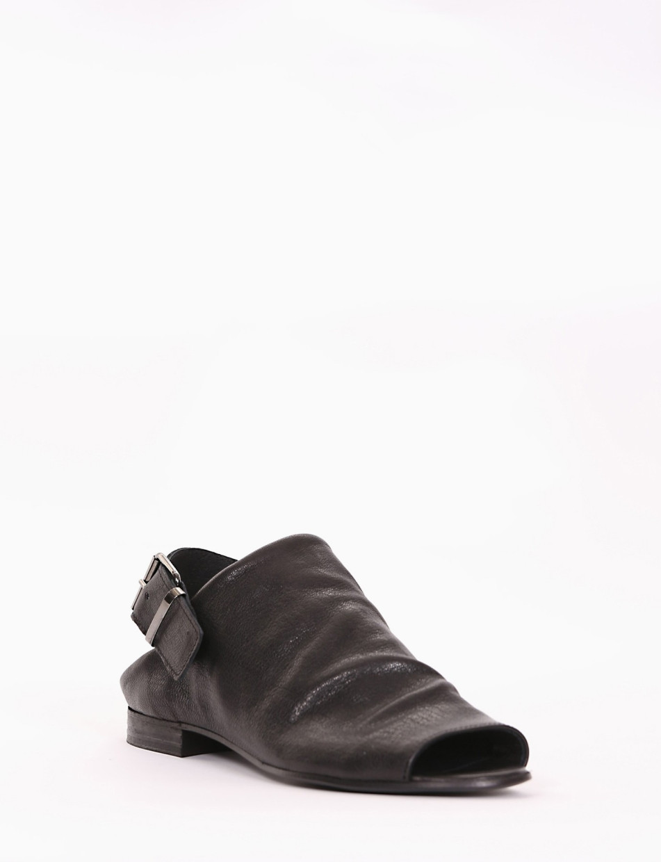 Sabot heel 2 cm black leather