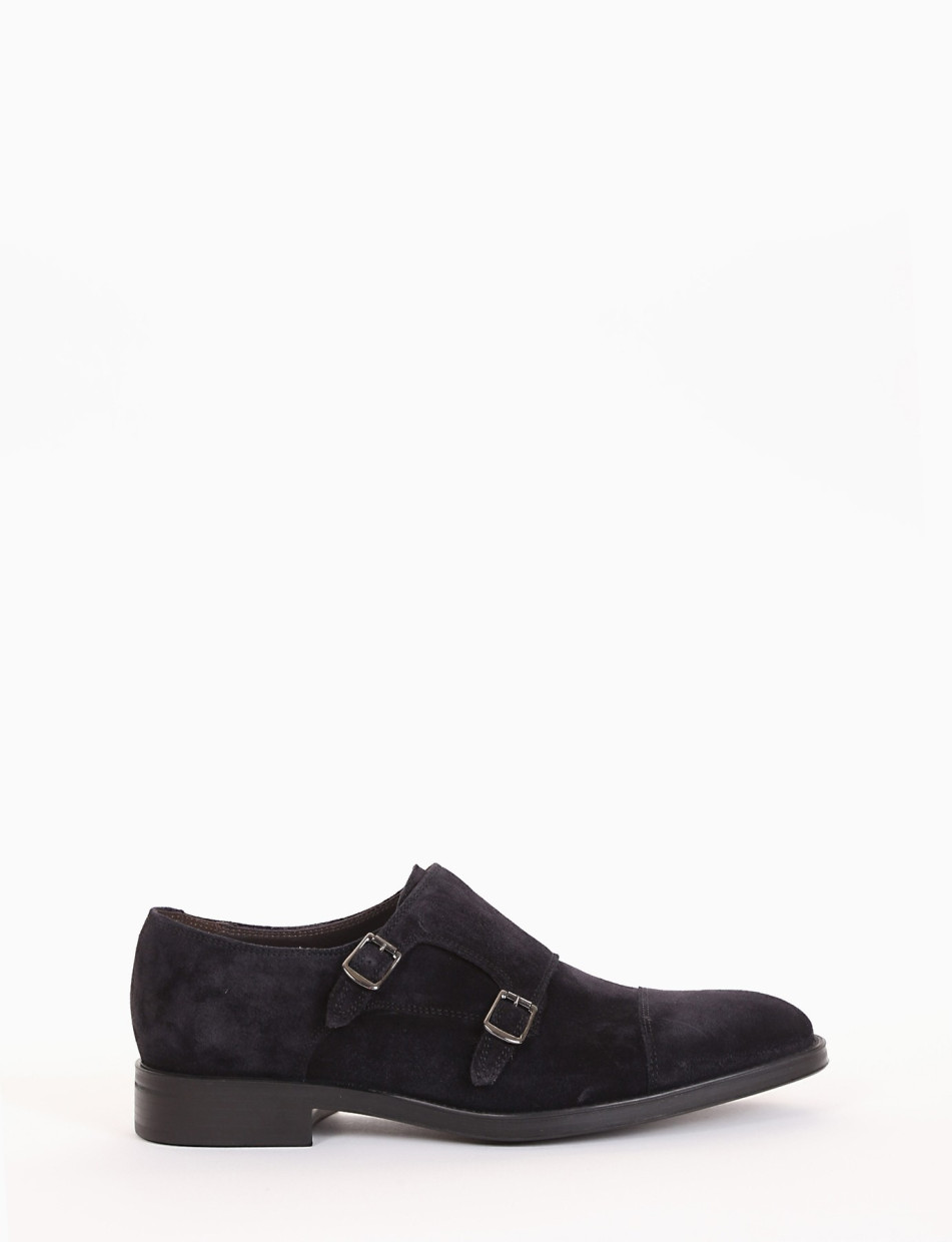 monk strap tacco  2 cm blu