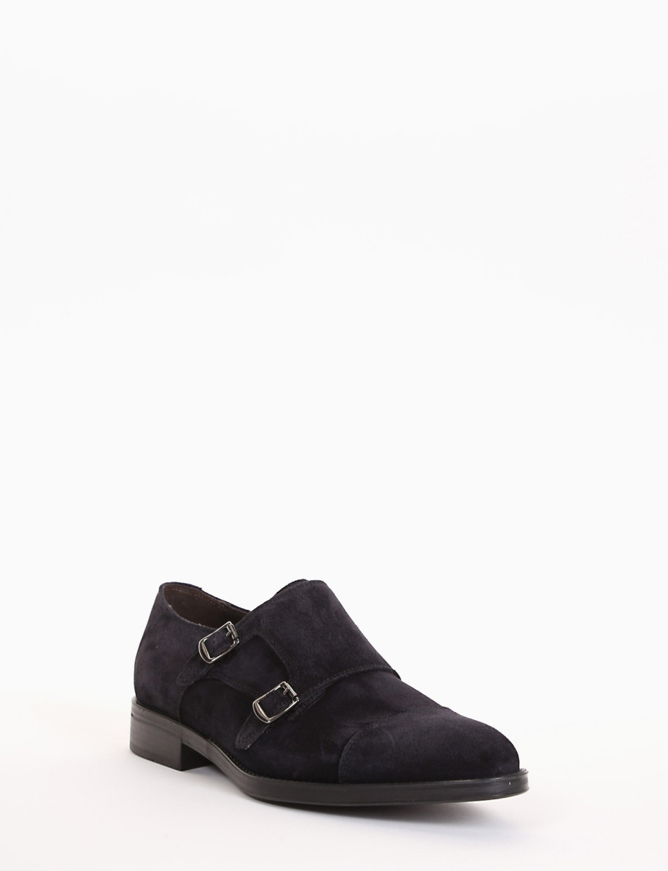 monk strap tacco  2 cm blu