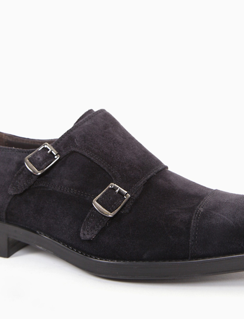 monk strap tacco  2 cm blu