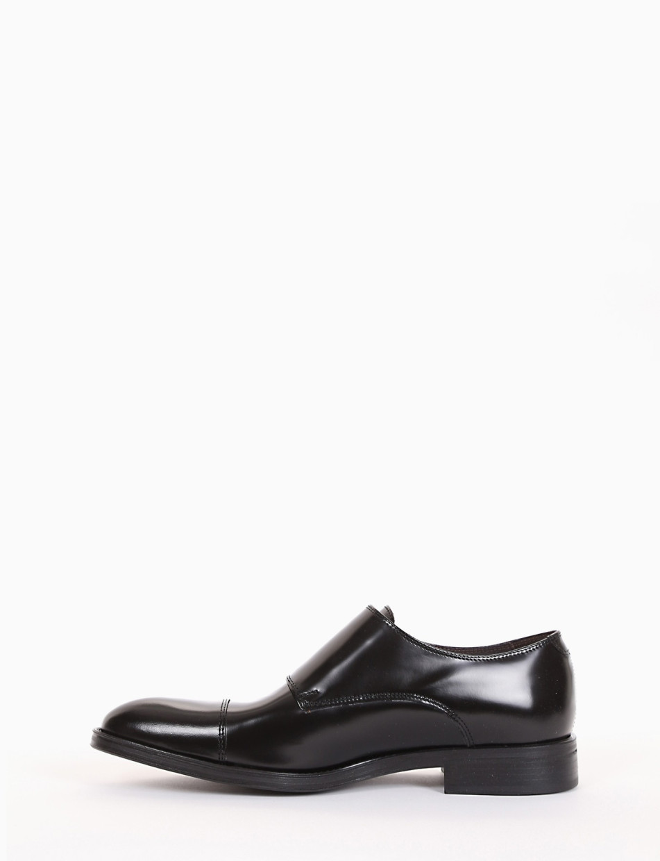 monk strap tacco 2 cm nero