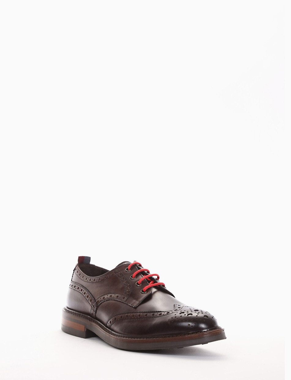 Lace-up shoes heel 2 cm dark brown leather