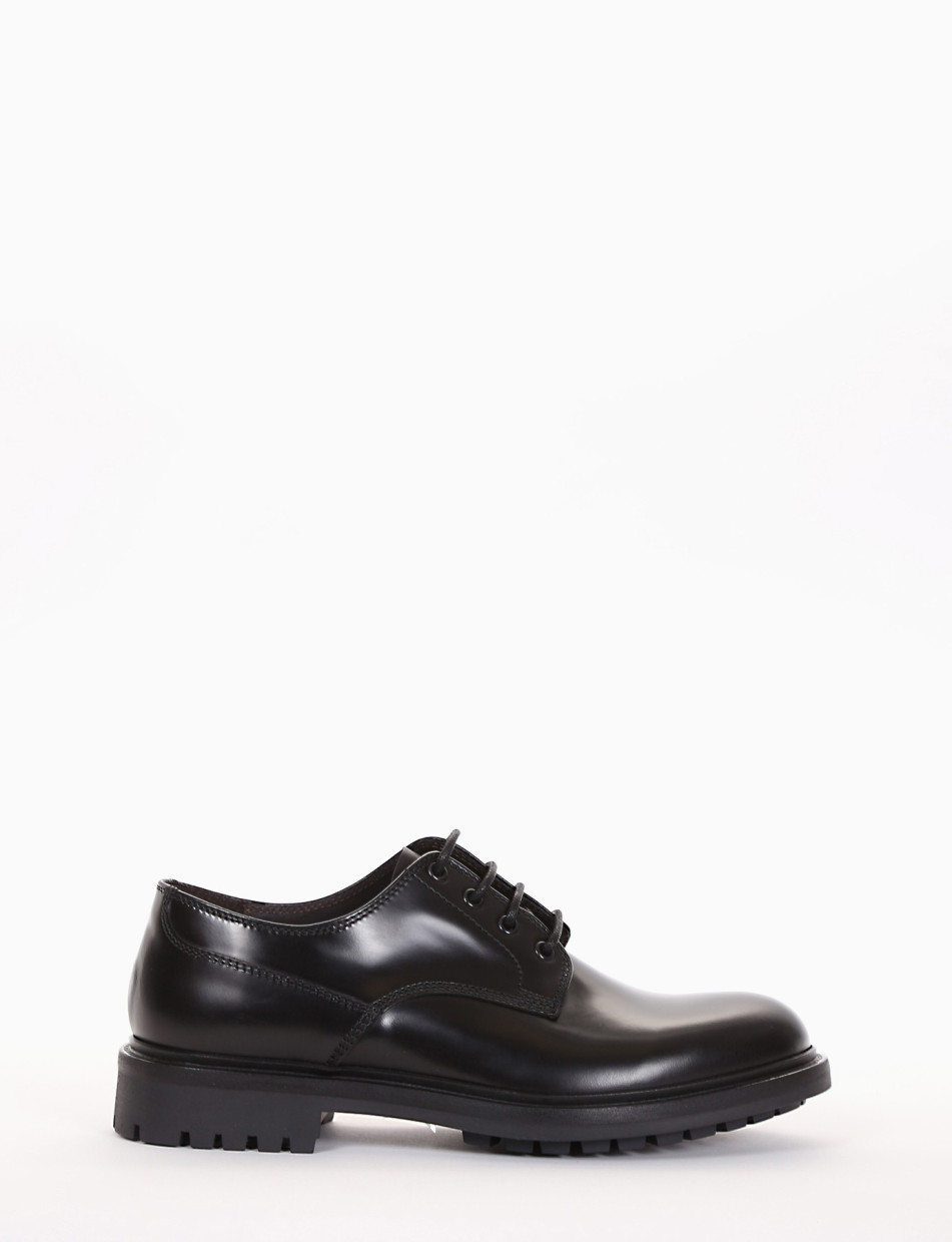 Lace-up shoes heel 2 cm black leather