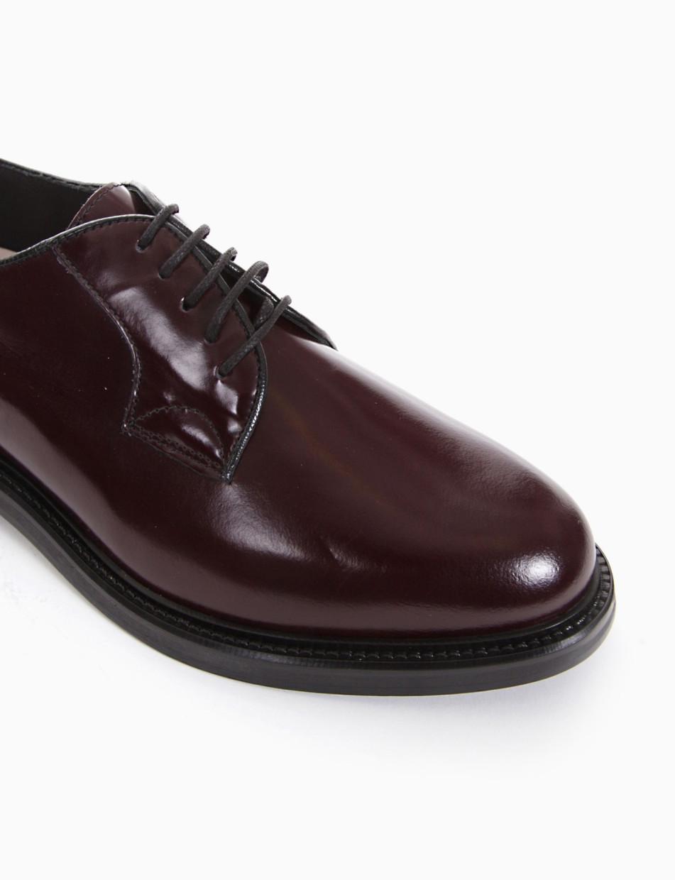 Lace-up shoes heel 3 cm bordeaux leather