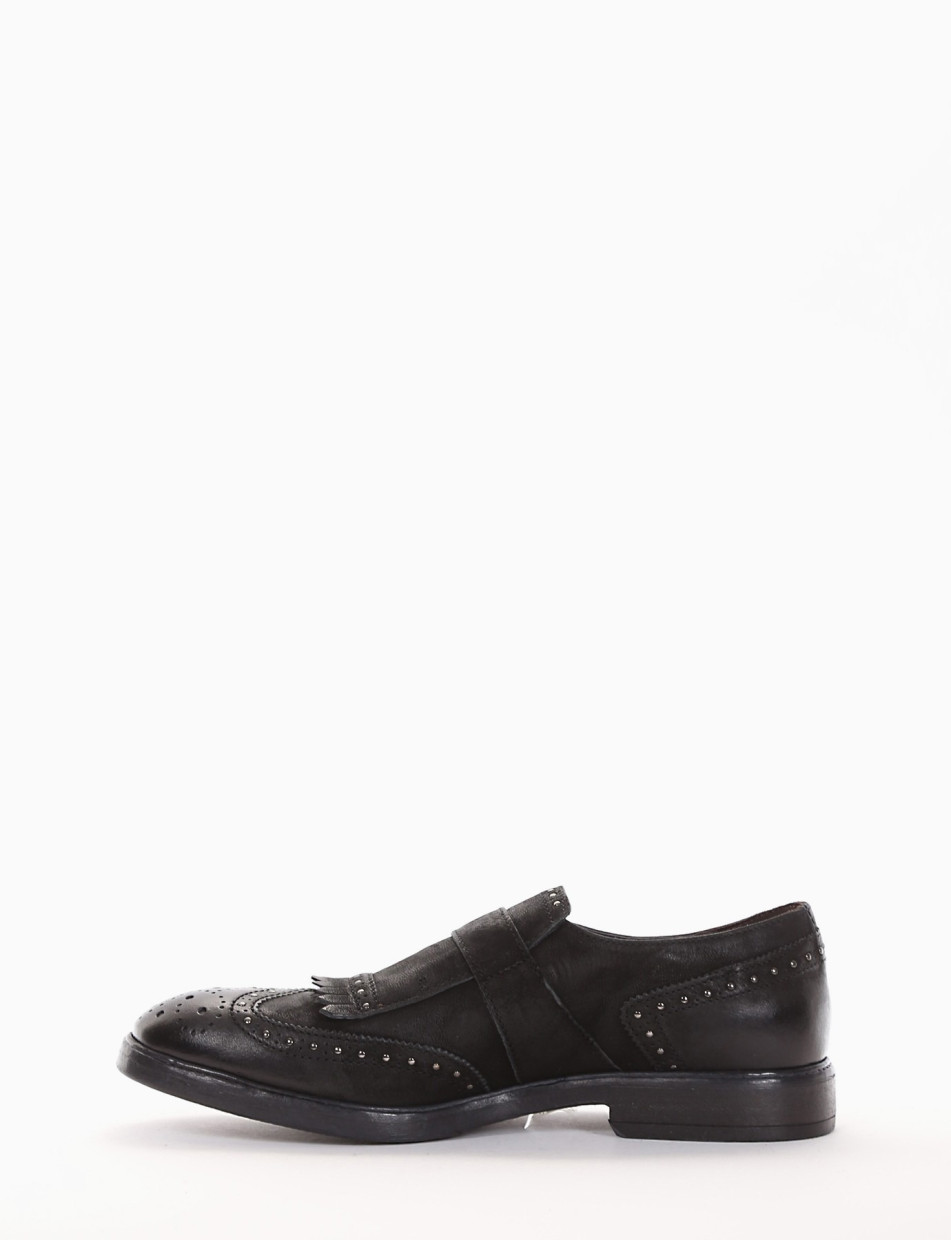 Monkstrap tacco 2 cm nero