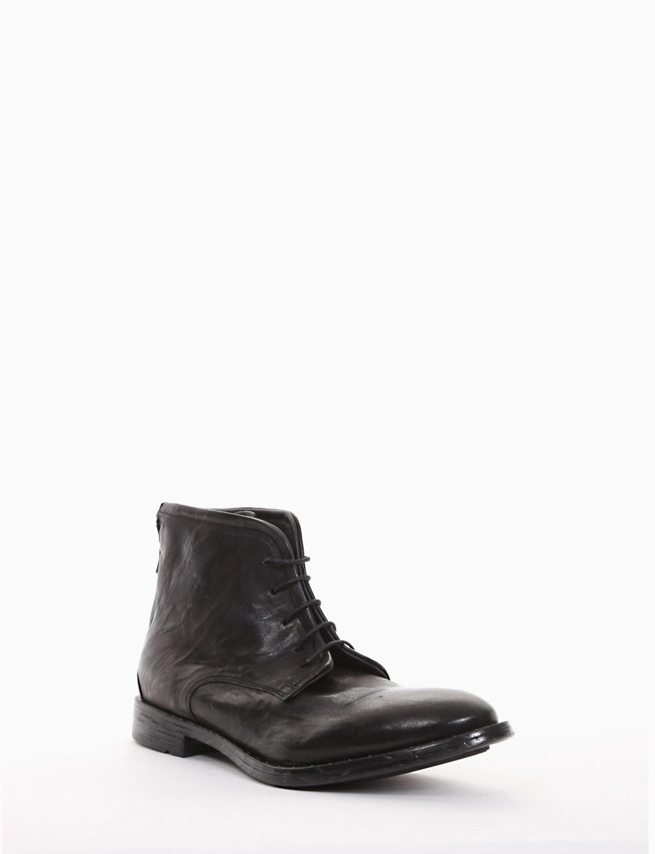 Combat boots heel 2 cm black leather