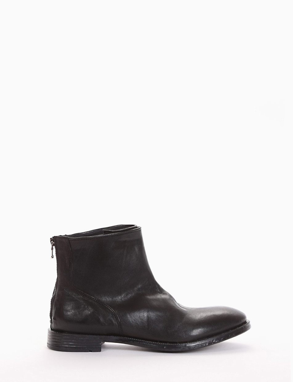 Ankle boots heel 2 cm black leather