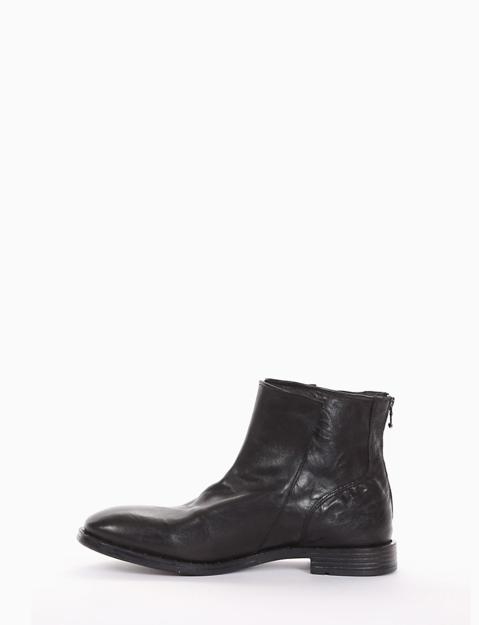 Ankle boots heel 2 cm black leather