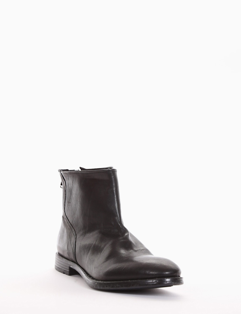 Ankle boots heel 2 cm black leather