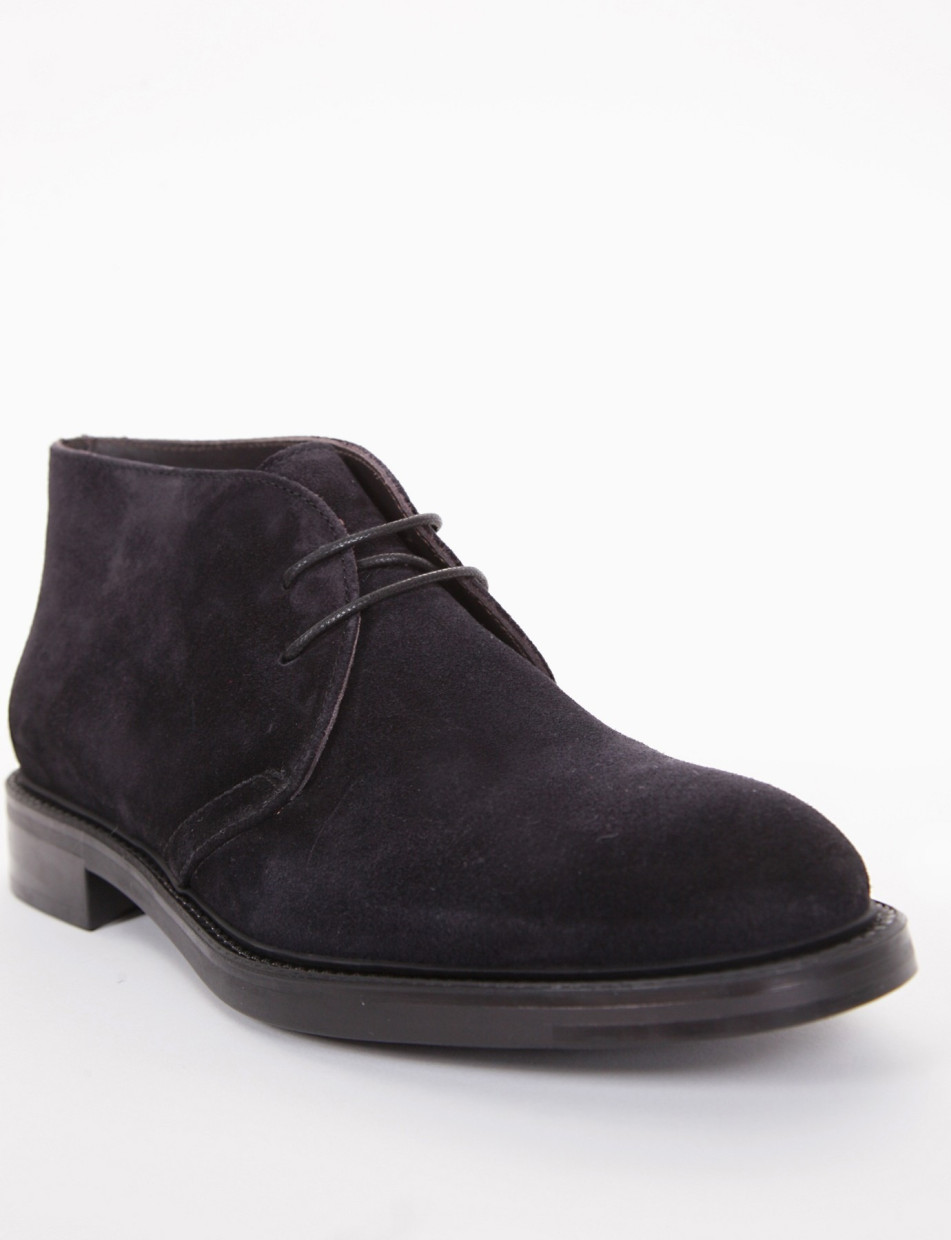 Desert boots heel 2 cm blu chamois