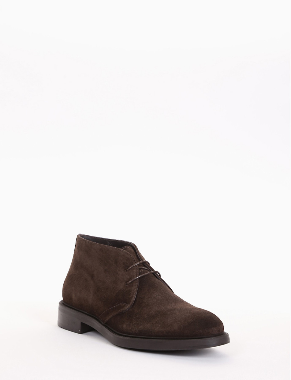 Desert boots heel 2 cm dark brown chamois