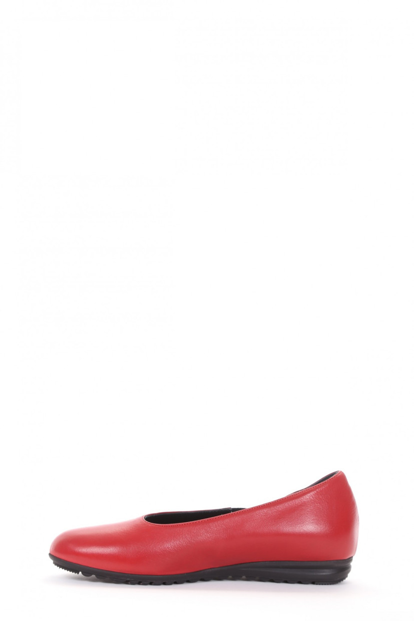 Flat shoes red leather