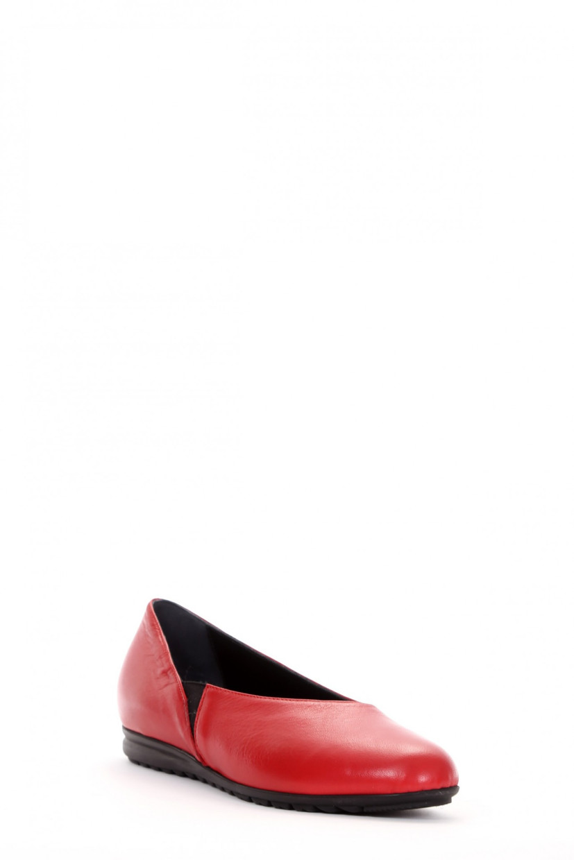 Flat shoes red leather