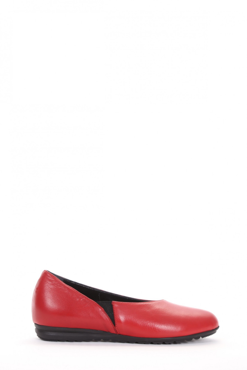 Flat shoes red leather