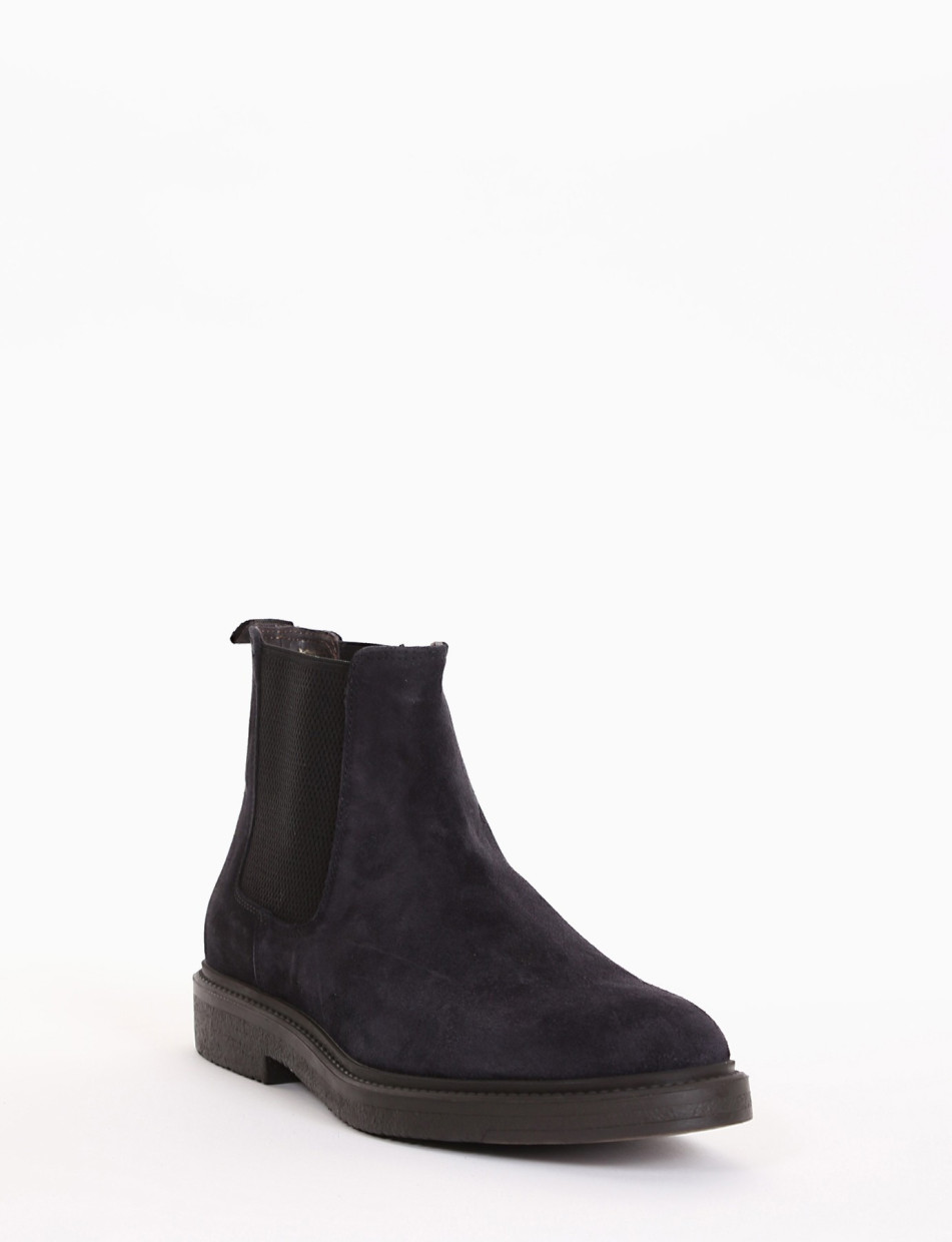 Ankle boots heel 2 cm blu chamois