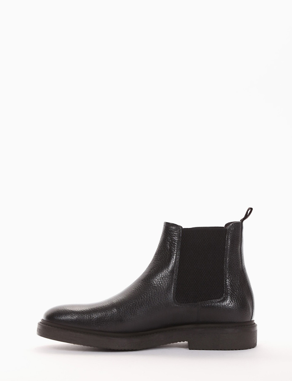 Ankle boots heel 2 cm black leather