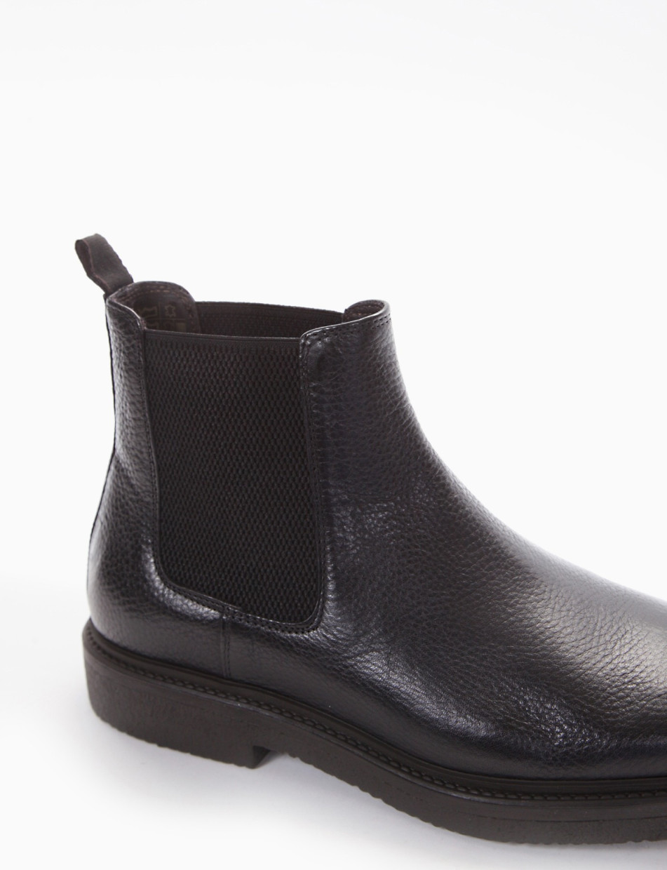 Ankle boots heel 2 cm black leather