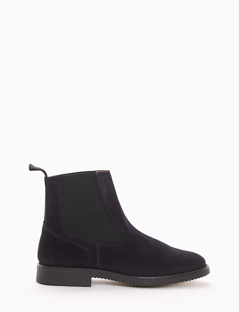 Ankle boots heel 2 cm blu chamois