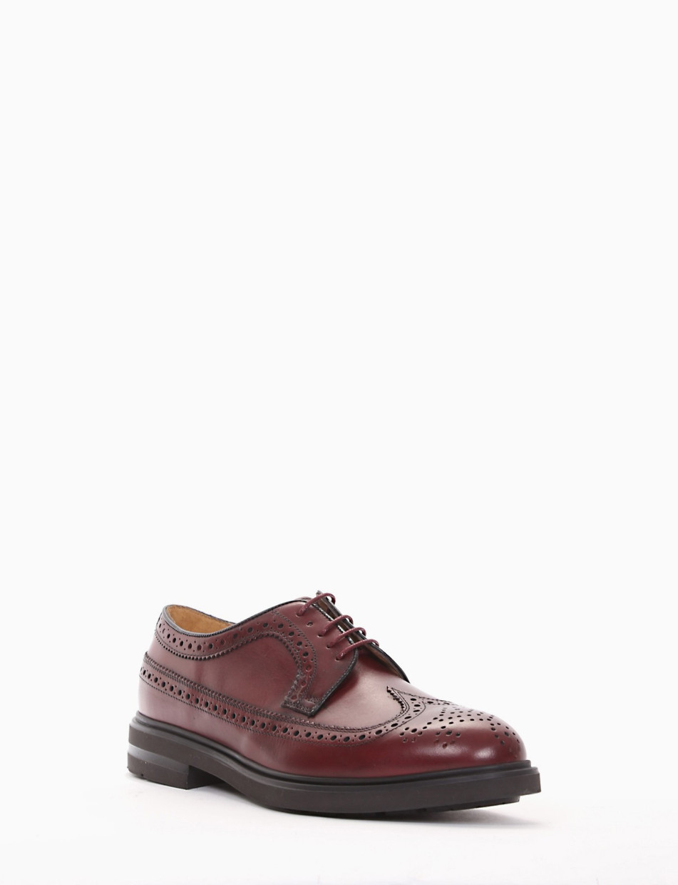 Lace-up shoes heel 2 cm bordeaux leather