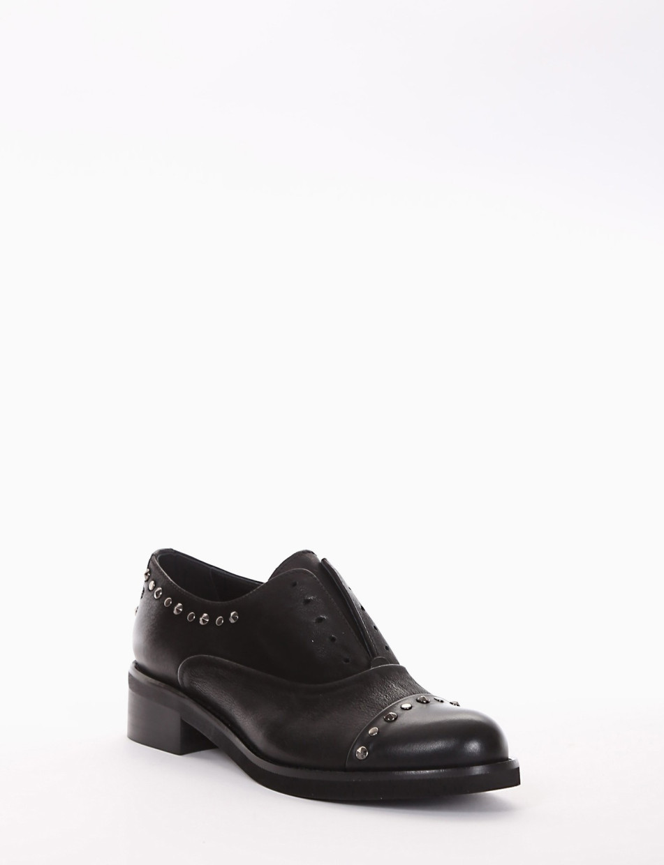 scarpa no lace tacco 3 cm nero