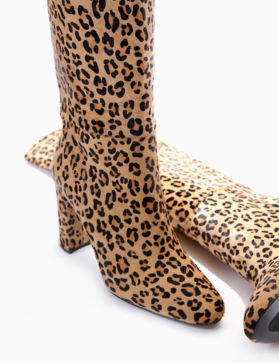 stivale tacco 9 cm leopardo
