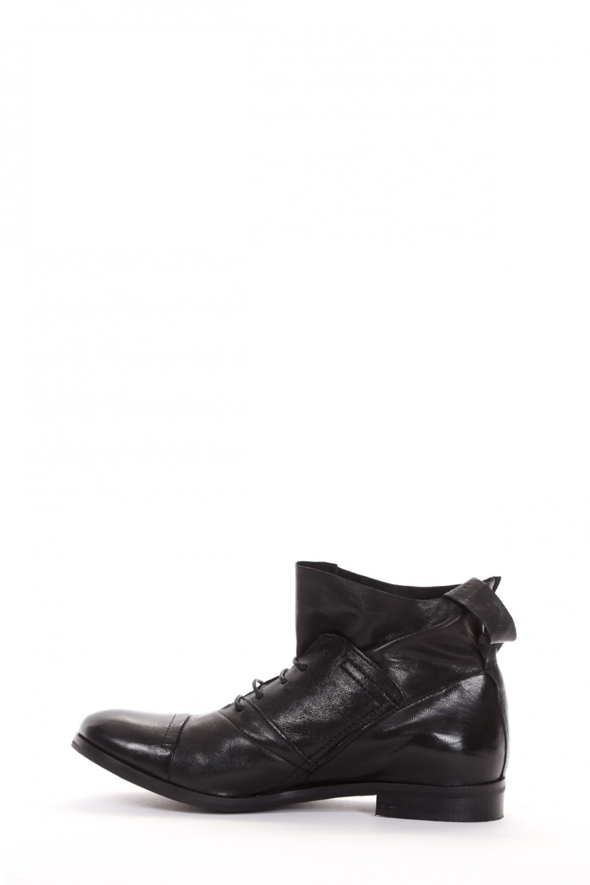 Combat boots heel 2 cm black leather