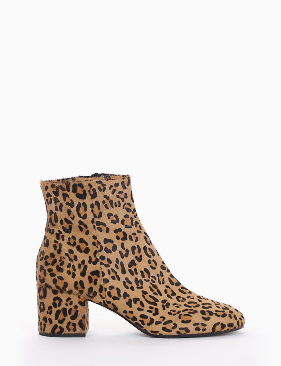 stivaletto tacco 5 cm leopardo