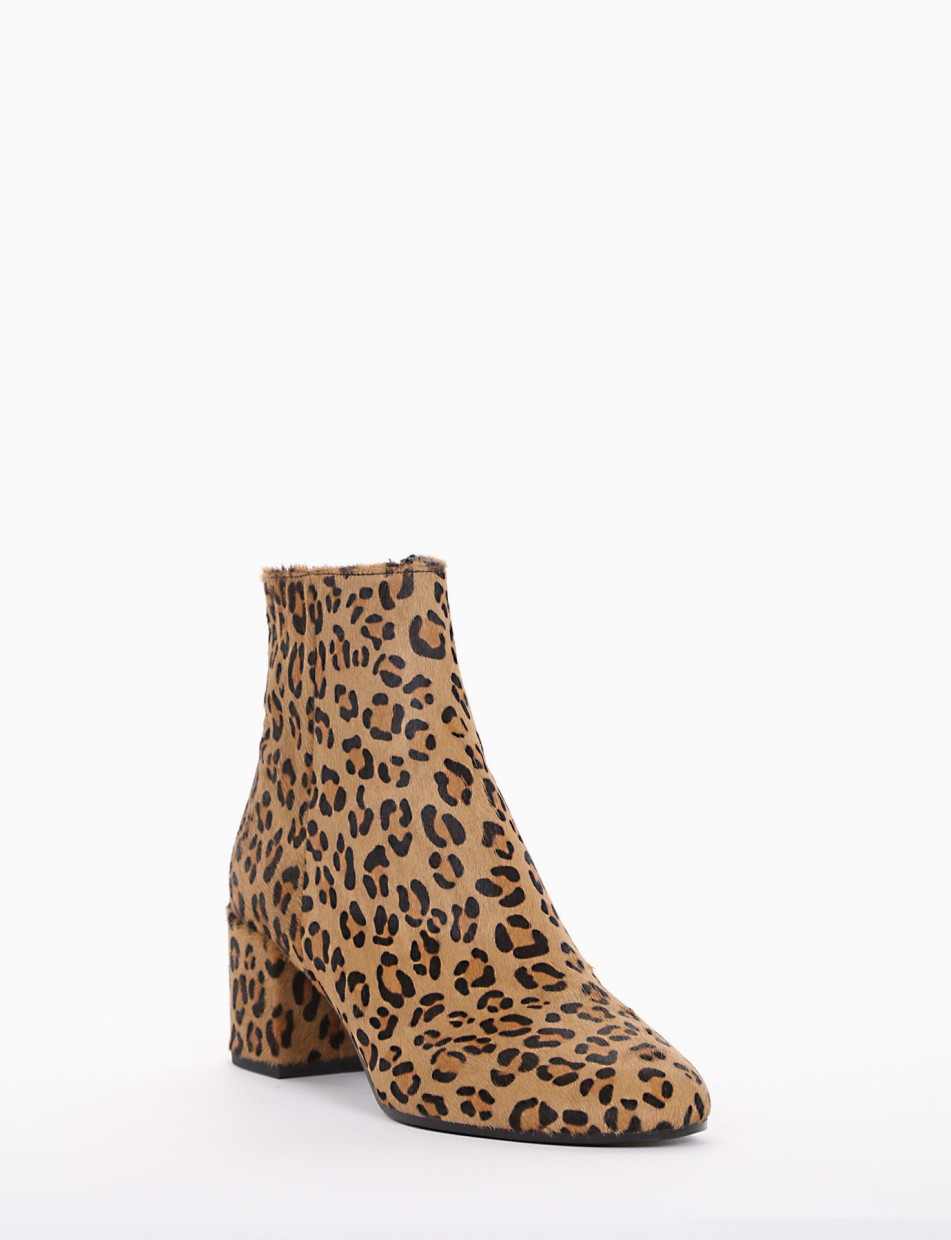 stivaletto tacco 5 cm leopardo