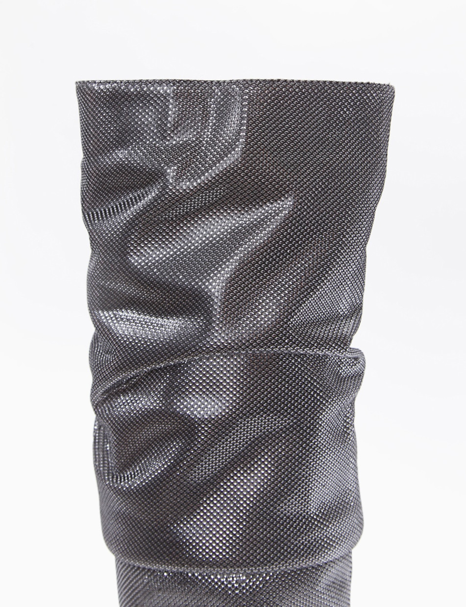 High heel boots heel 10 cm black laminated