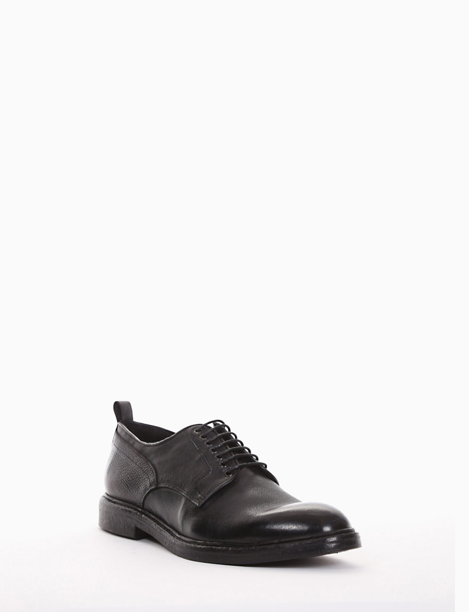 Lace-up shoes heel 2 cm black leather