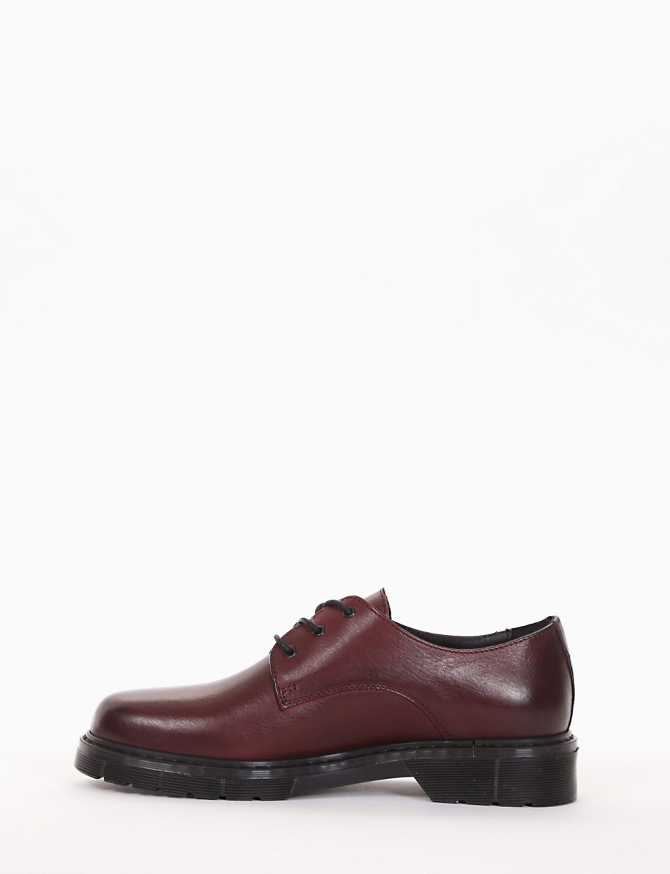 Lace-up shoes heel 2 cm bordeaux leather