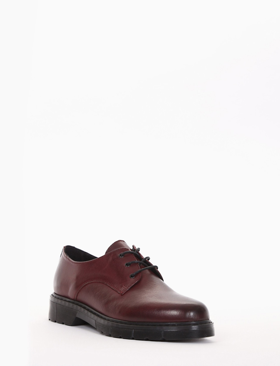 Lace-up shoes heel 2 cm bordeaux leather