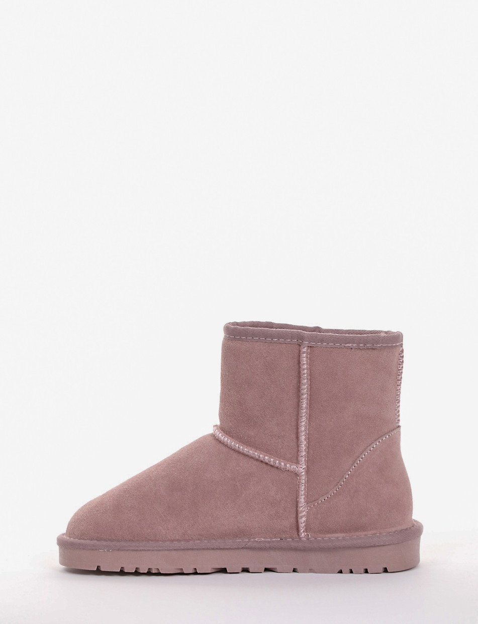 Low heel ankle boots pink chamois