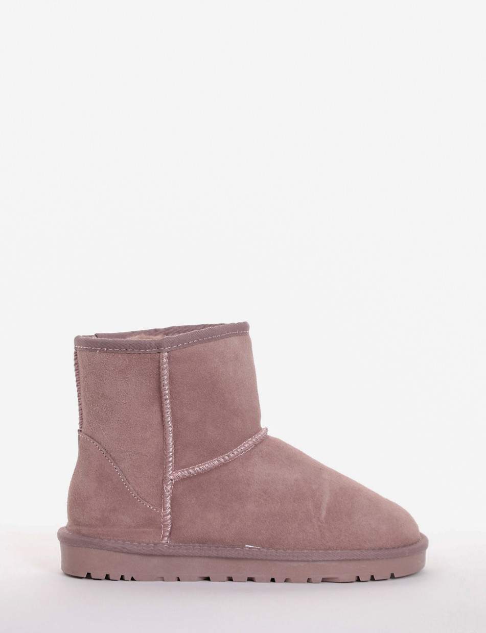 Low heel ankle boots pink chamois