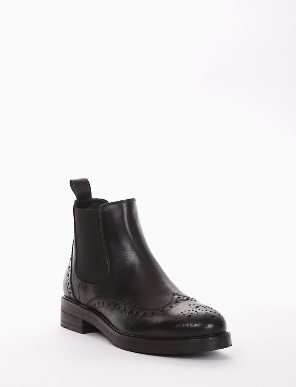 Low heel ankle boots heel 2 cm black leather