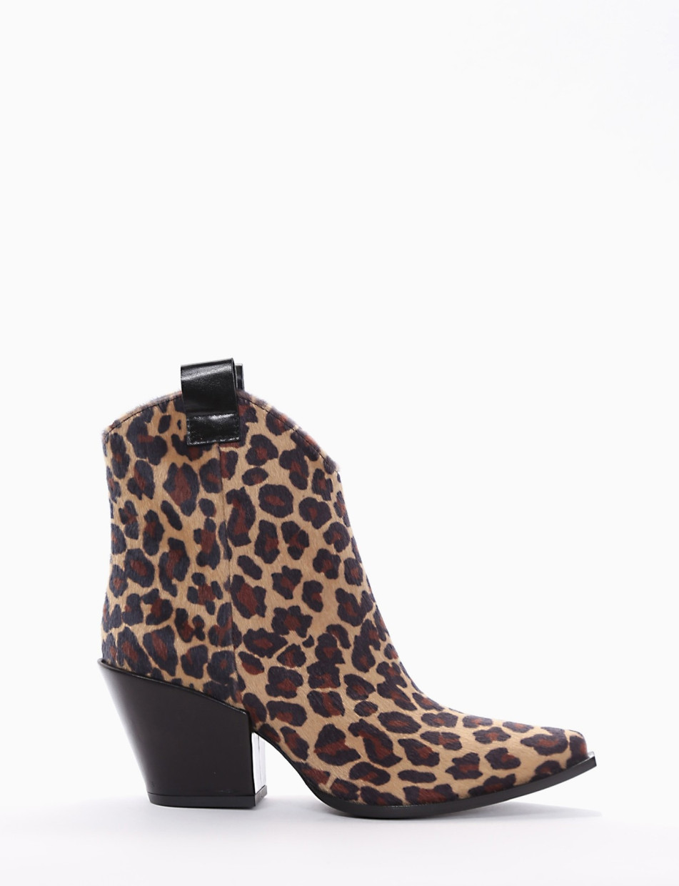Stivaletto texano tacco 4cm leopardo
