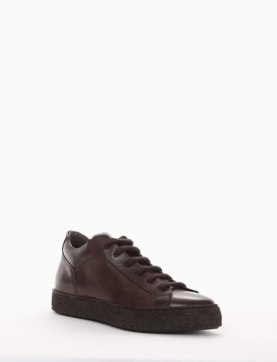 Desert boots heel 2 cm dark brown leather