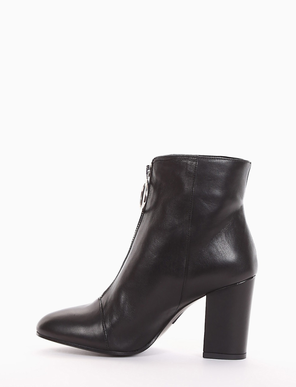 High heel ankle boots heel 10 cm black leather